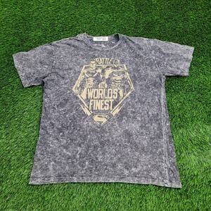 Superman Batman Shirt Large 22x27 Mineral-Wash